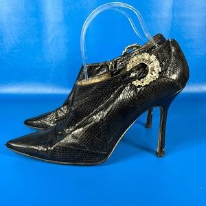 Jimmy Choo Snakeskin embellished booties - Black - 39